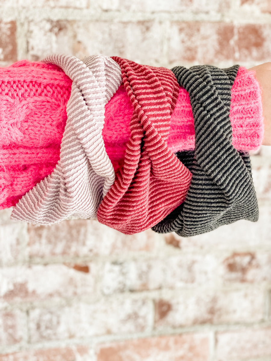 Ribcord Twist Band • Multiple Colors Ruby Red Threads