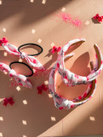 $5 Friday • Pink Flower on Checkered Structured Headband or Pony Bow