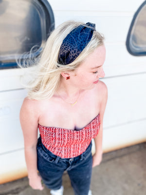 Satin Subtle Leopard Structured Headband