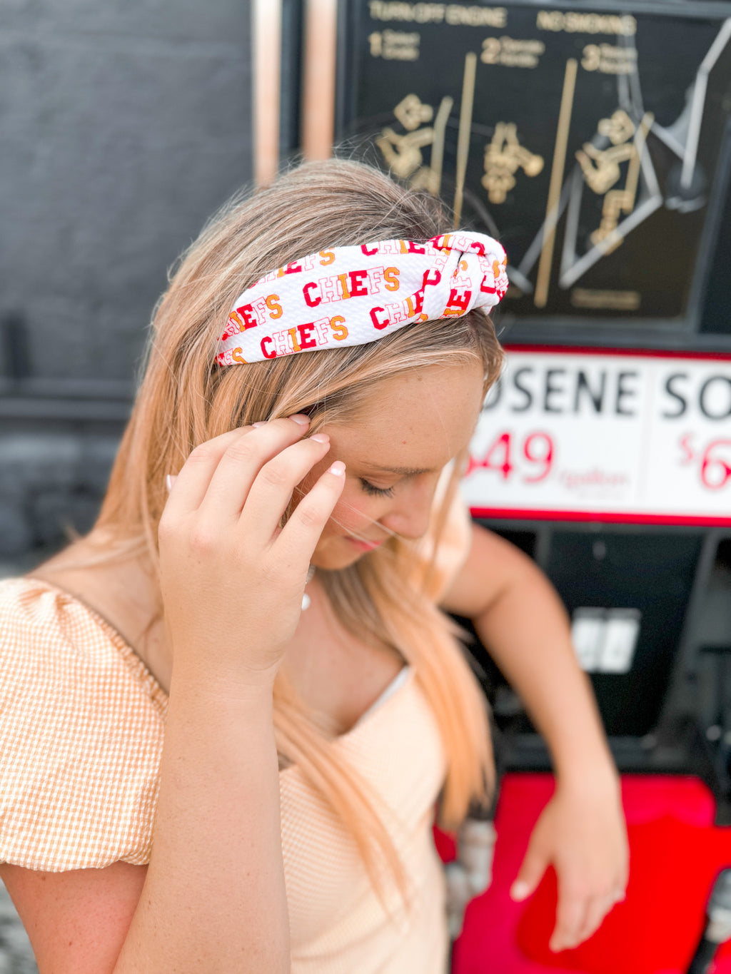 Chiefs White/Scarlet/Gold Structured Headband