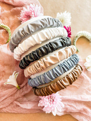 Pleather Scrunched Structured Headbands • Multiple Colors