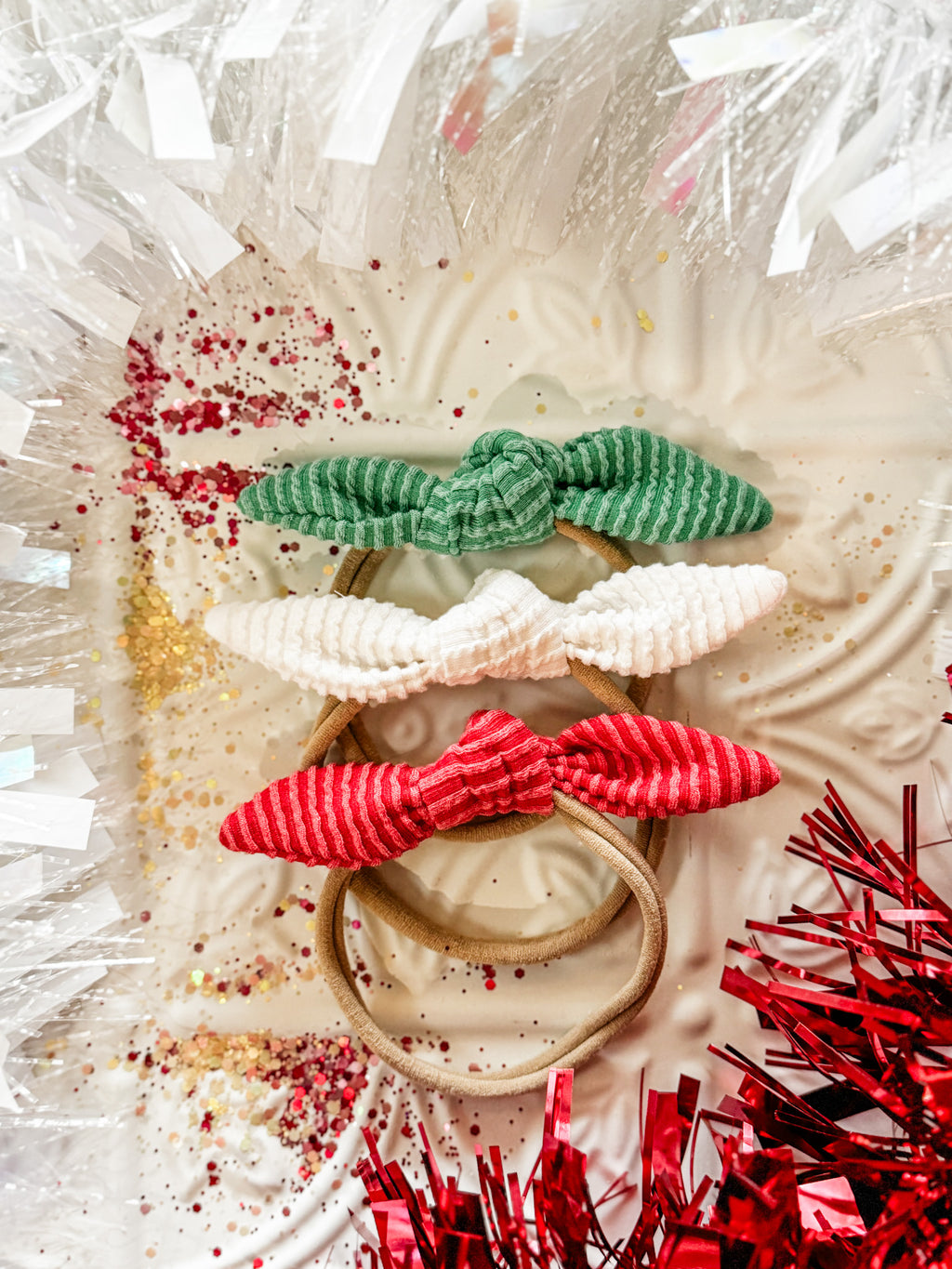 Little Rubies • Holiday Ribcord Baby Bows