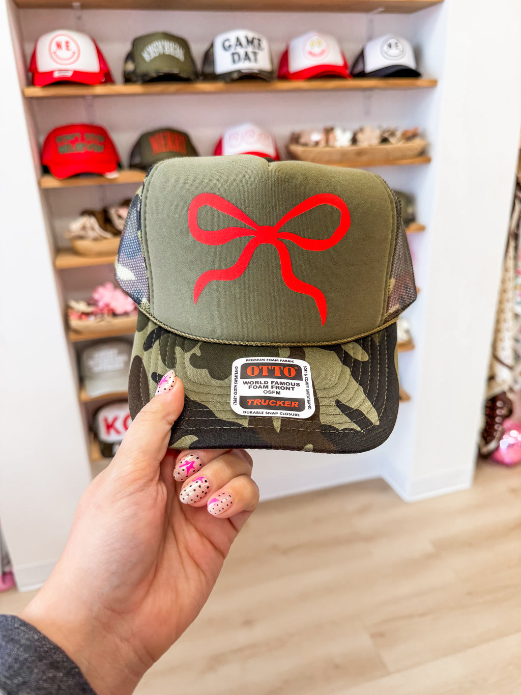 Camo Bow Trucker Hat