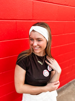 Pure White Ribbed Turband Headband