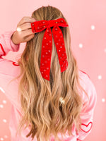 Bejeweled Velvet Bow Clip • 2 Options