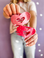 Polka Dot Heart Flat Claw Clip • 2 Colors