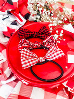 Red Check Cutie Pony Bow • 3 Prints