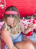 Big Red Dottie No Knot Structured Headband