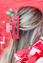 Gamedays in Gingham Claw Clip