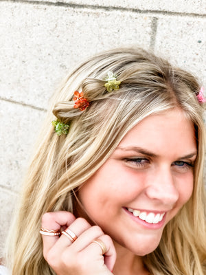 Glittery Daisy Mini Clips 6 pc Set