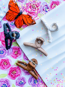 Pleather Wrapped Mini Claw Clip • 4 Colors