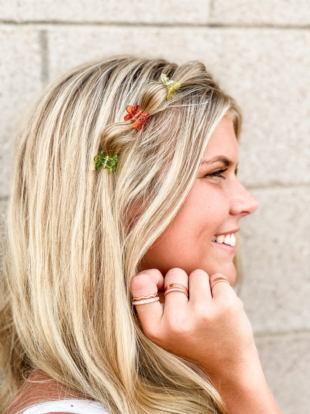 Glittery Daisy Mini Clips 6 pc Set