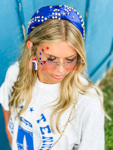 In My Glitzy Era Structured Headband • Cobalt