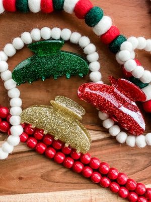 Festive Glitter Claw Clip • 3 Colors