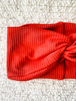 Scarlet Red Ribbed Headband