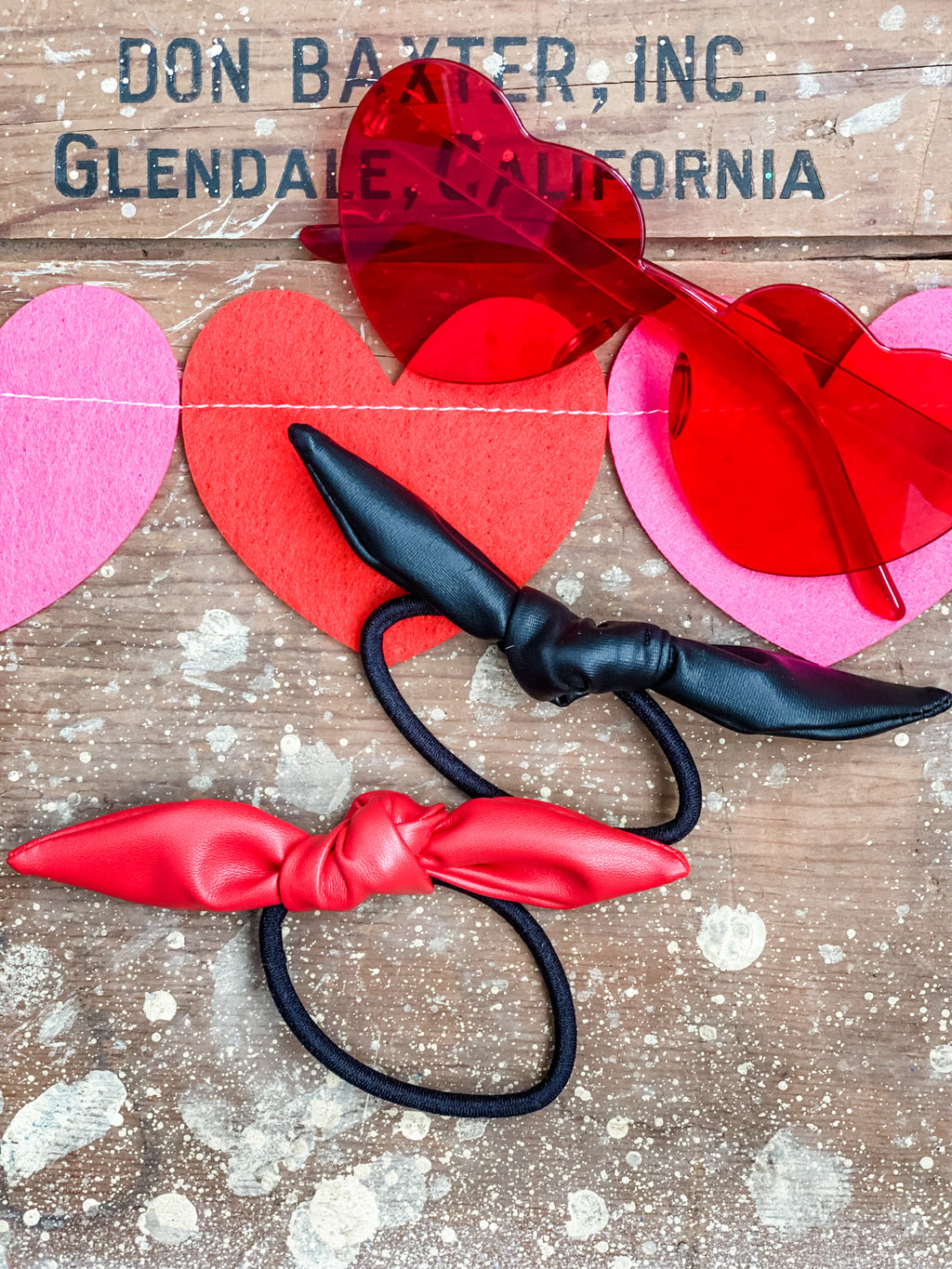 Pleather Pony Bow • Red or Black