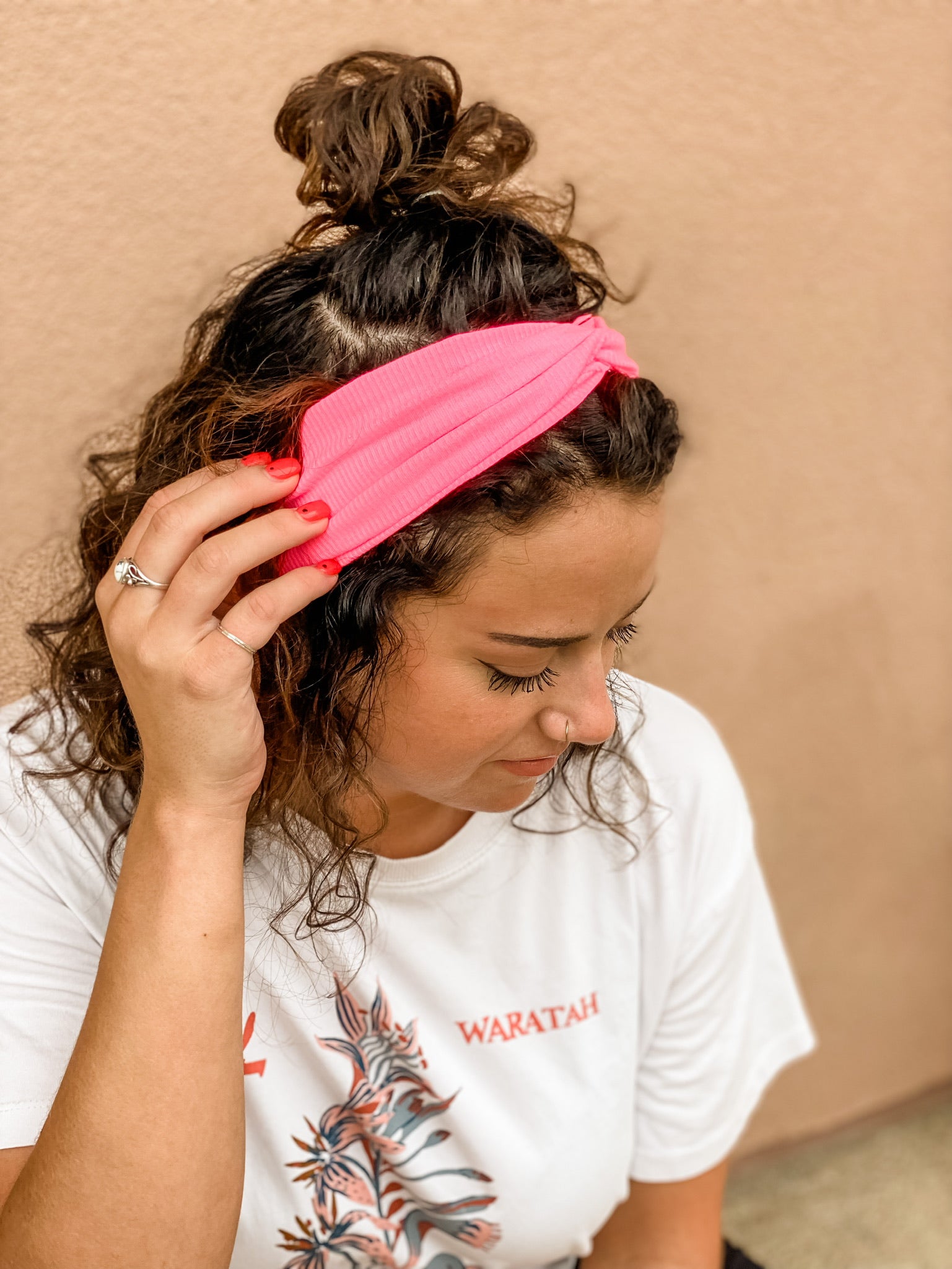 Hot Pink Ribbed Headband