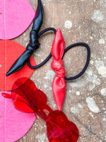 Pleather Pony Bow • Red or Black