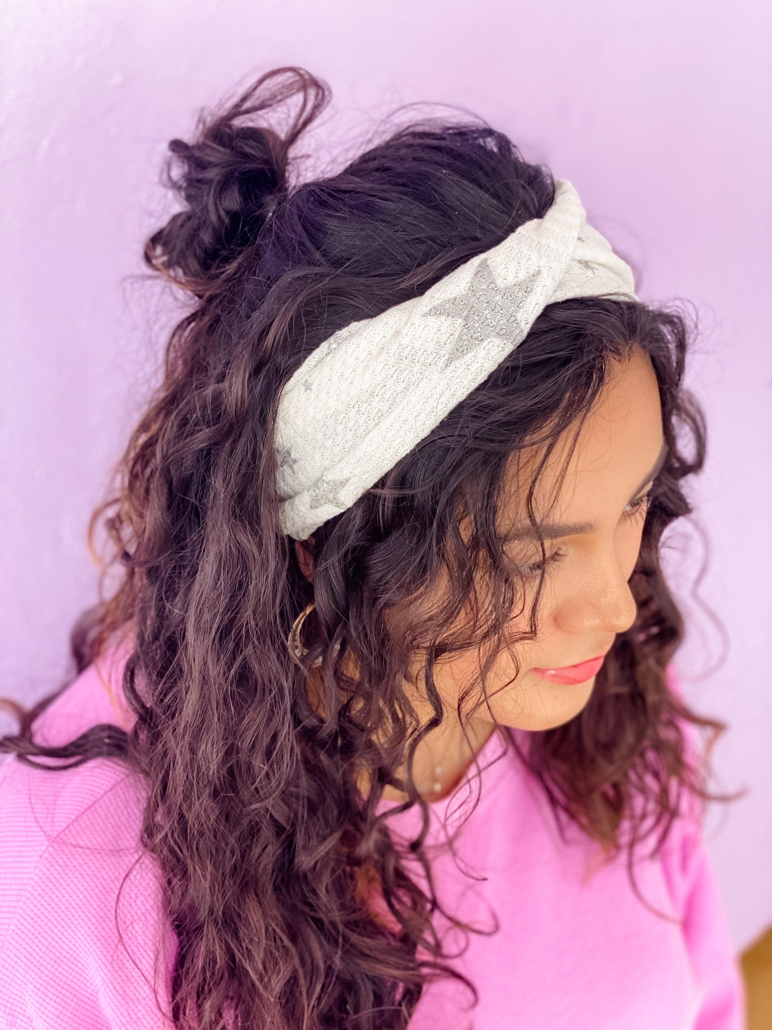 Waffle Twist Band • Silver Stars