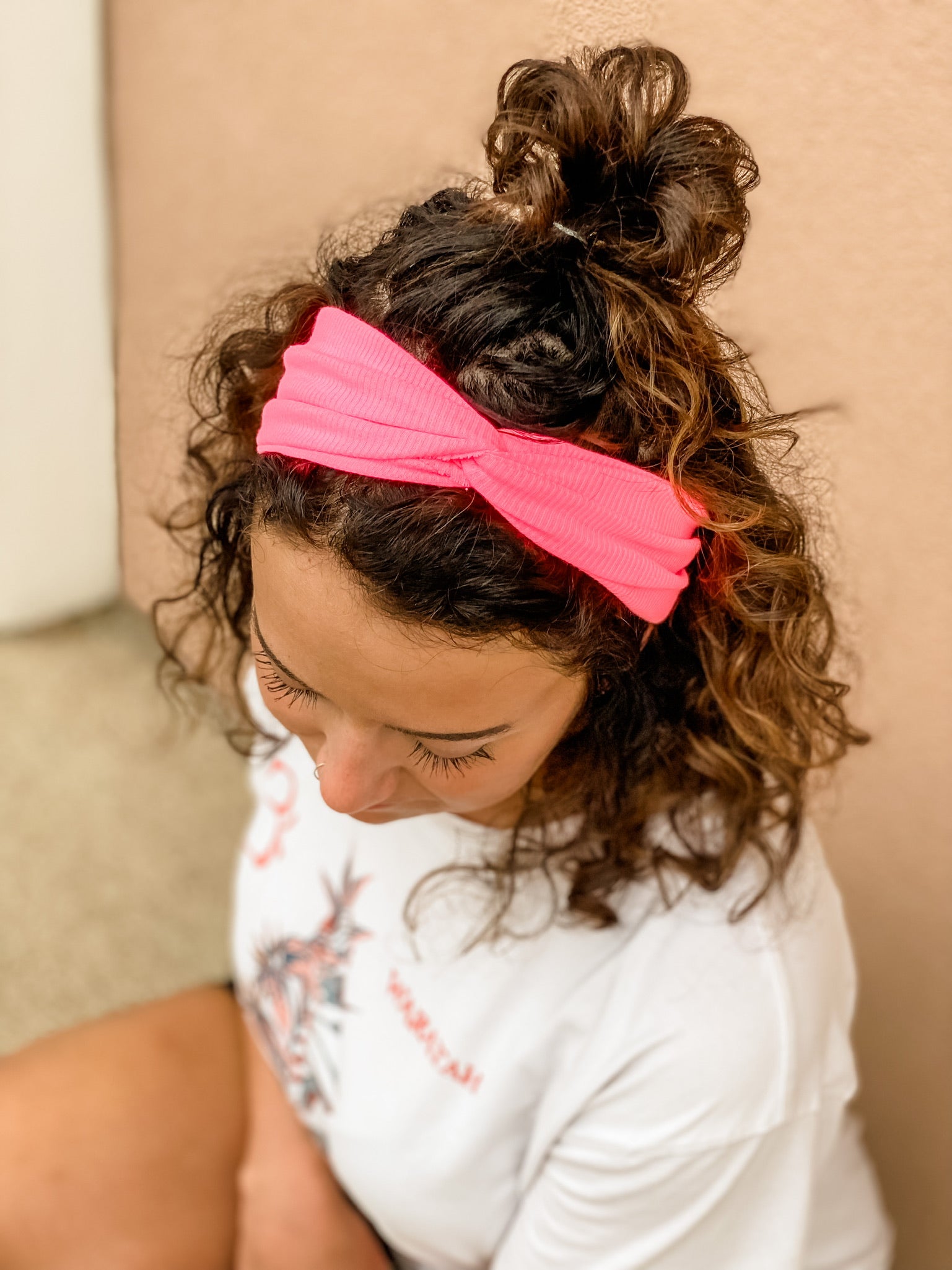 Hot Pink Ribbed Headband