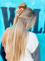 Caramel Checkered Claw Clip