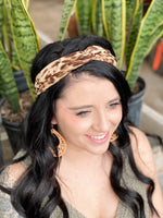 Knotted Elastic Headband • Dark Leopard